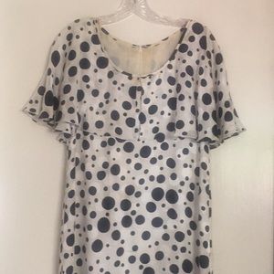 Vintage white with black large Polk a dots retro